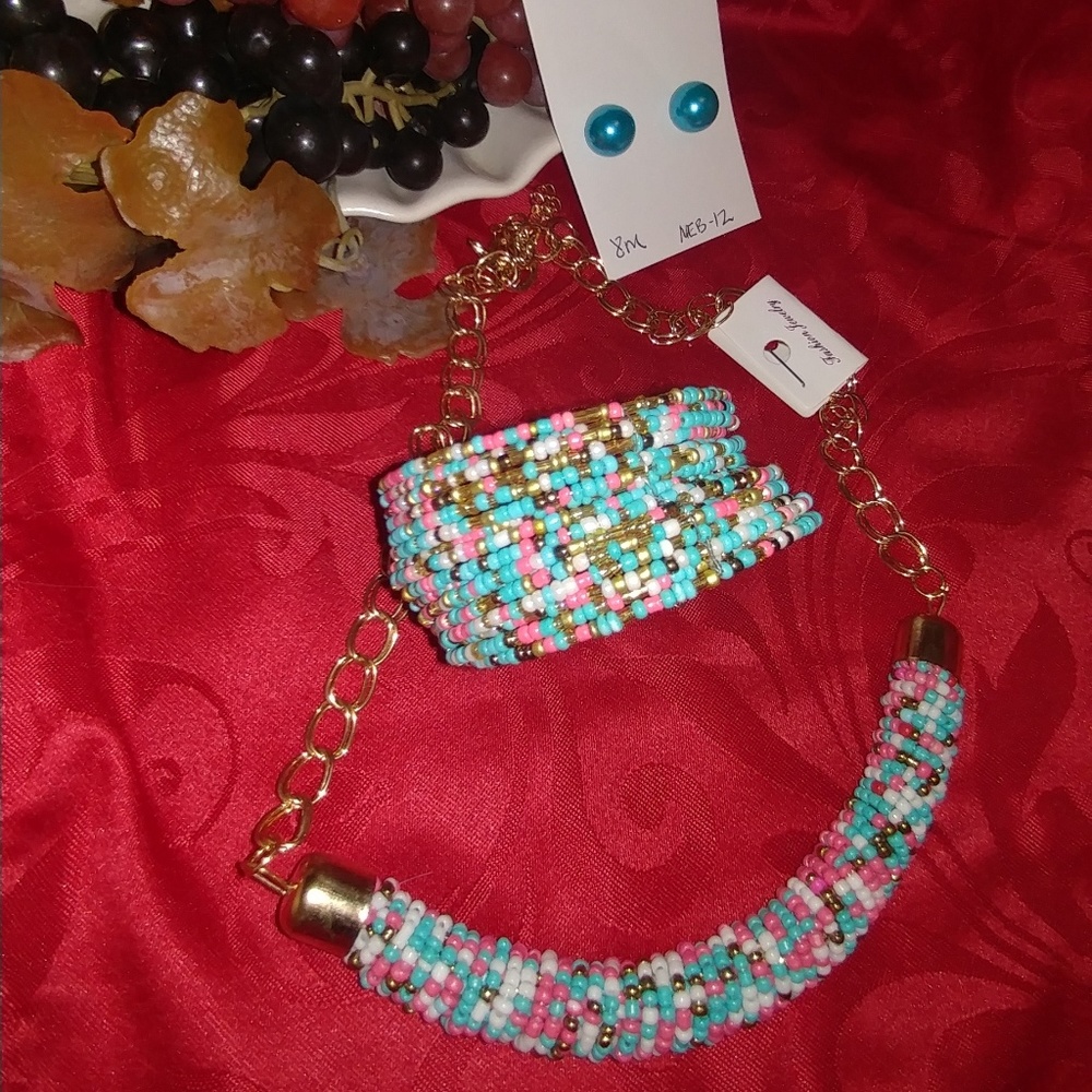 🆕 multicolored bead necklace..neb13